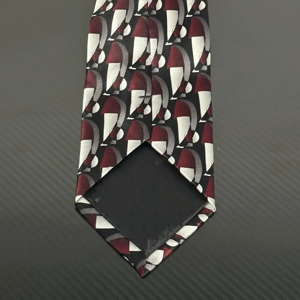 Mosaic Men's Silk Tie Geometric Patterns Handmade 100%‎ Silk - 4